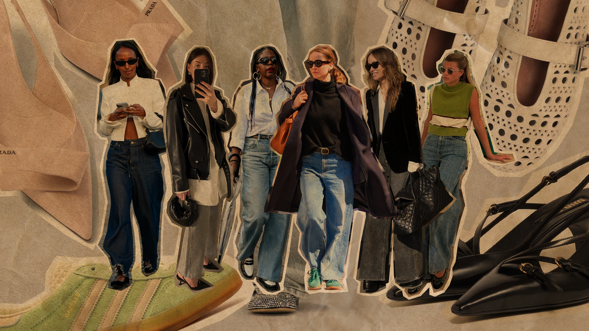 The best shoes for baggy jeans featured with various stylish outfits and footwear options.
