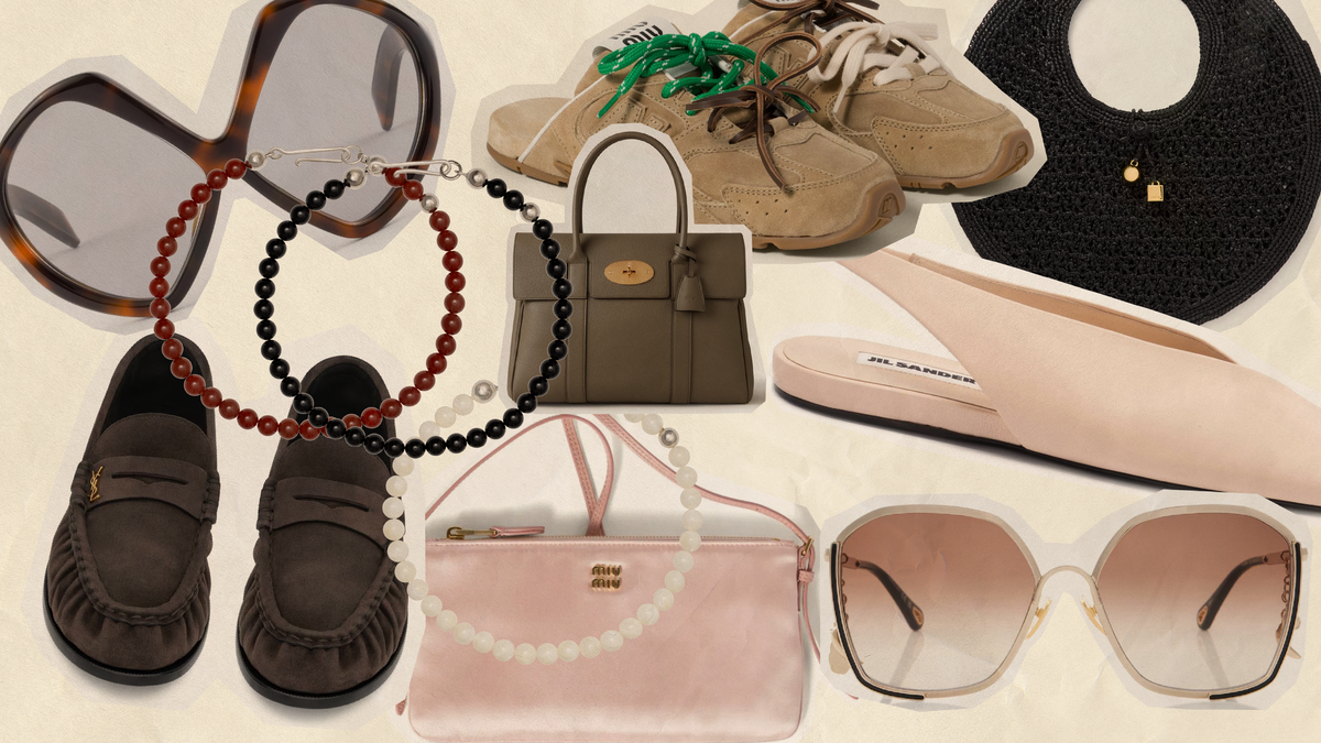 top ballet pink accessories trend 2025, featuring shoes, handbags, sunglasses, and jewelry.