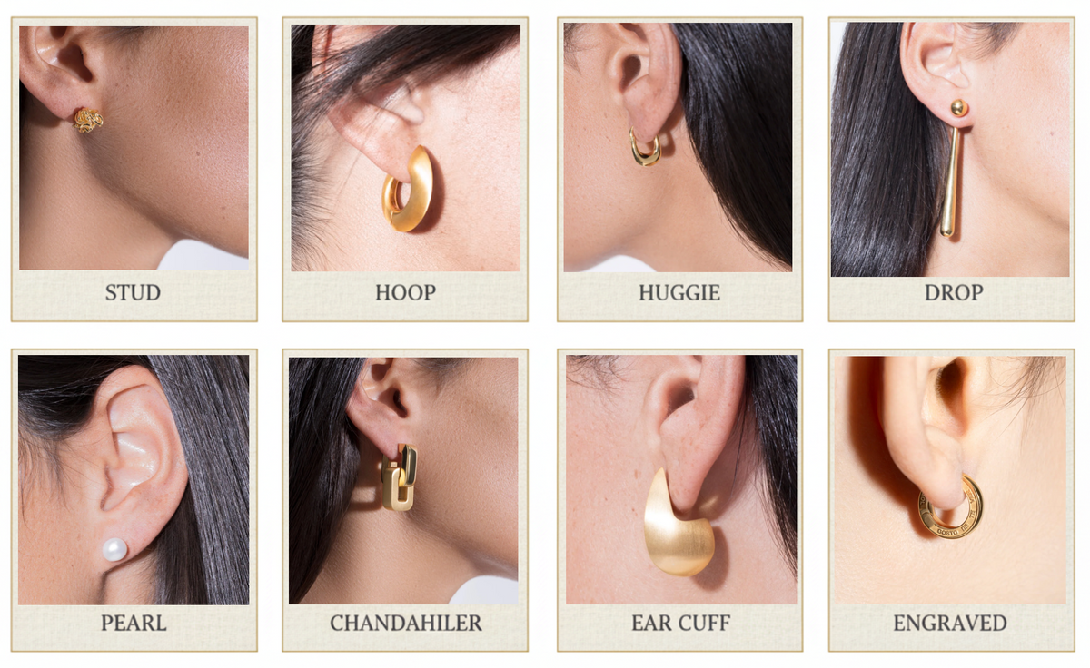 Tipos de aretes: La guía completa de estilos y tamaños de aretes