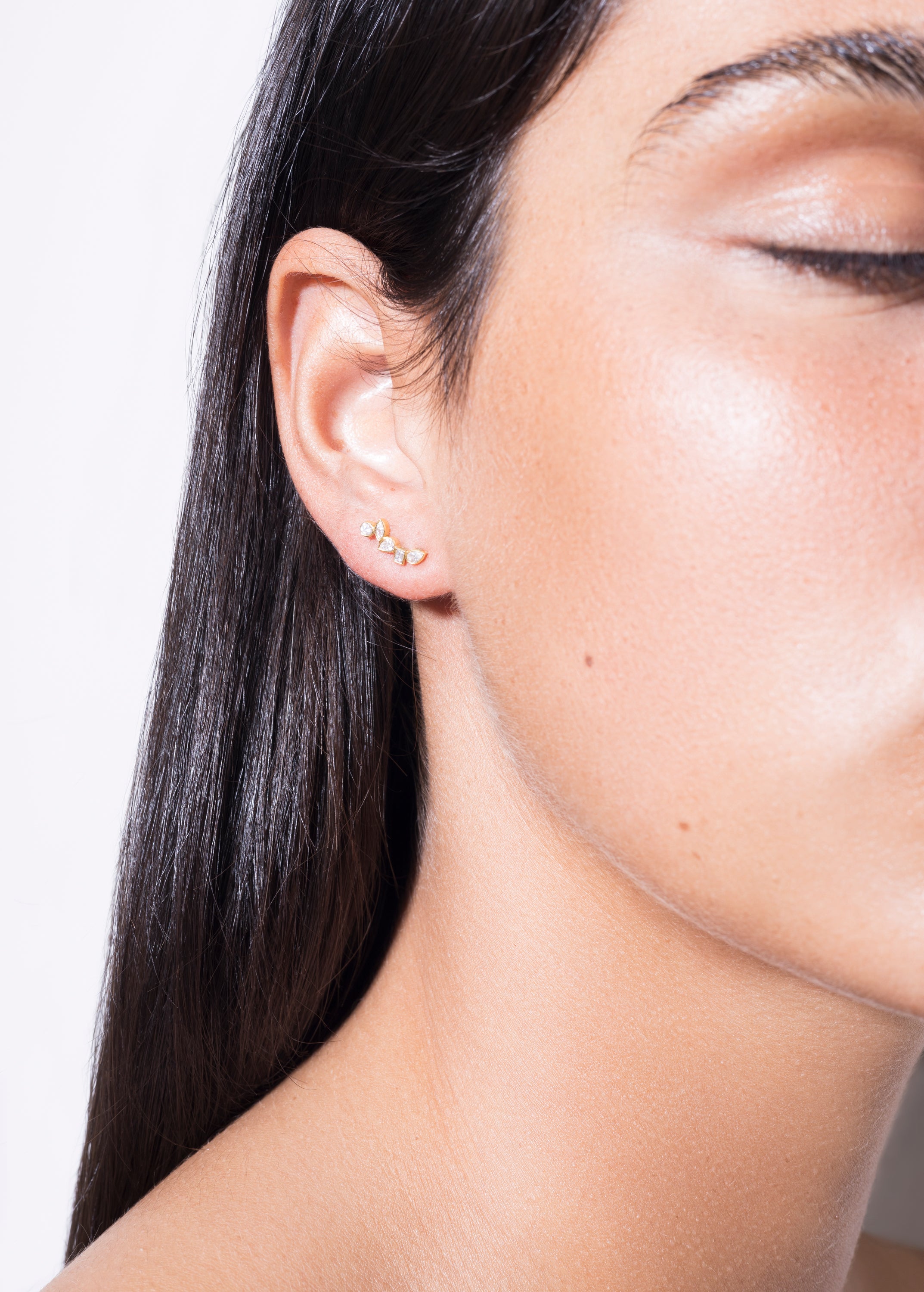 pendientes diamond floating 18k