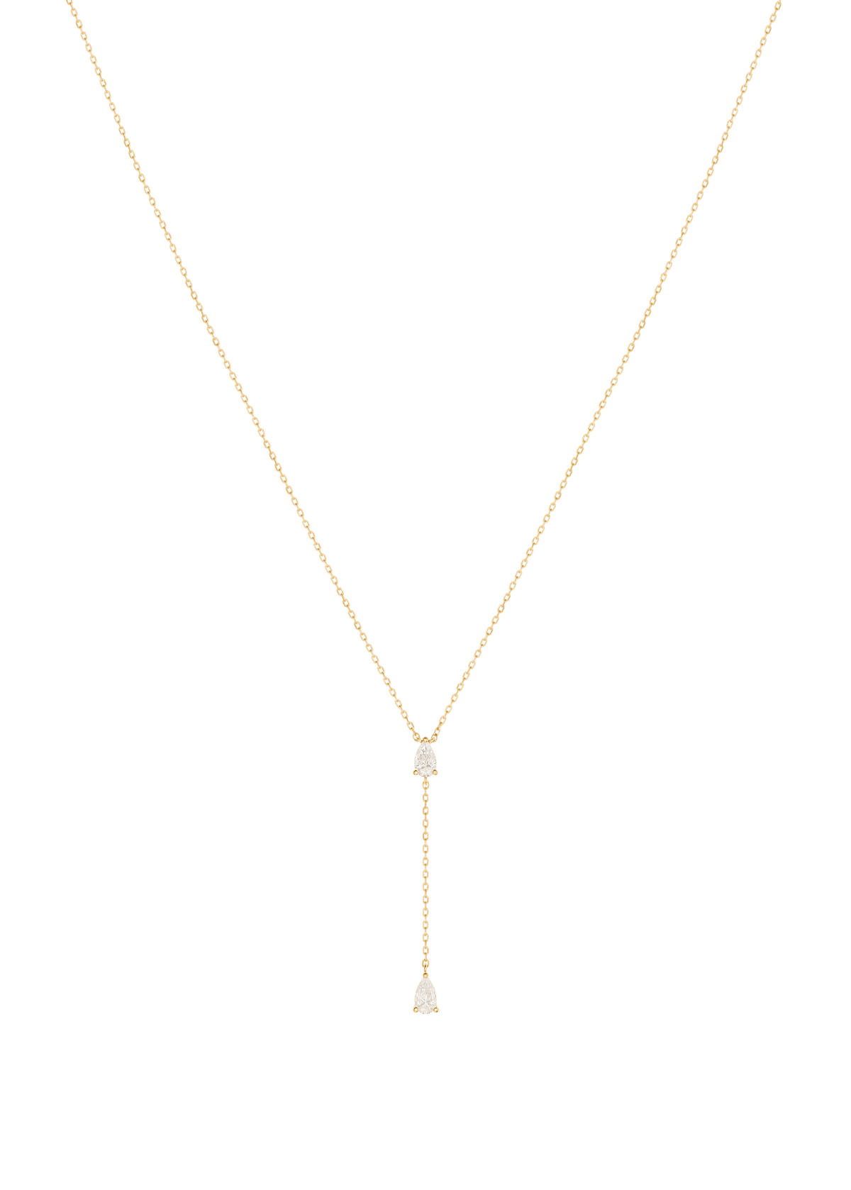 collar de 18k con dos diamantes enlazados Collares