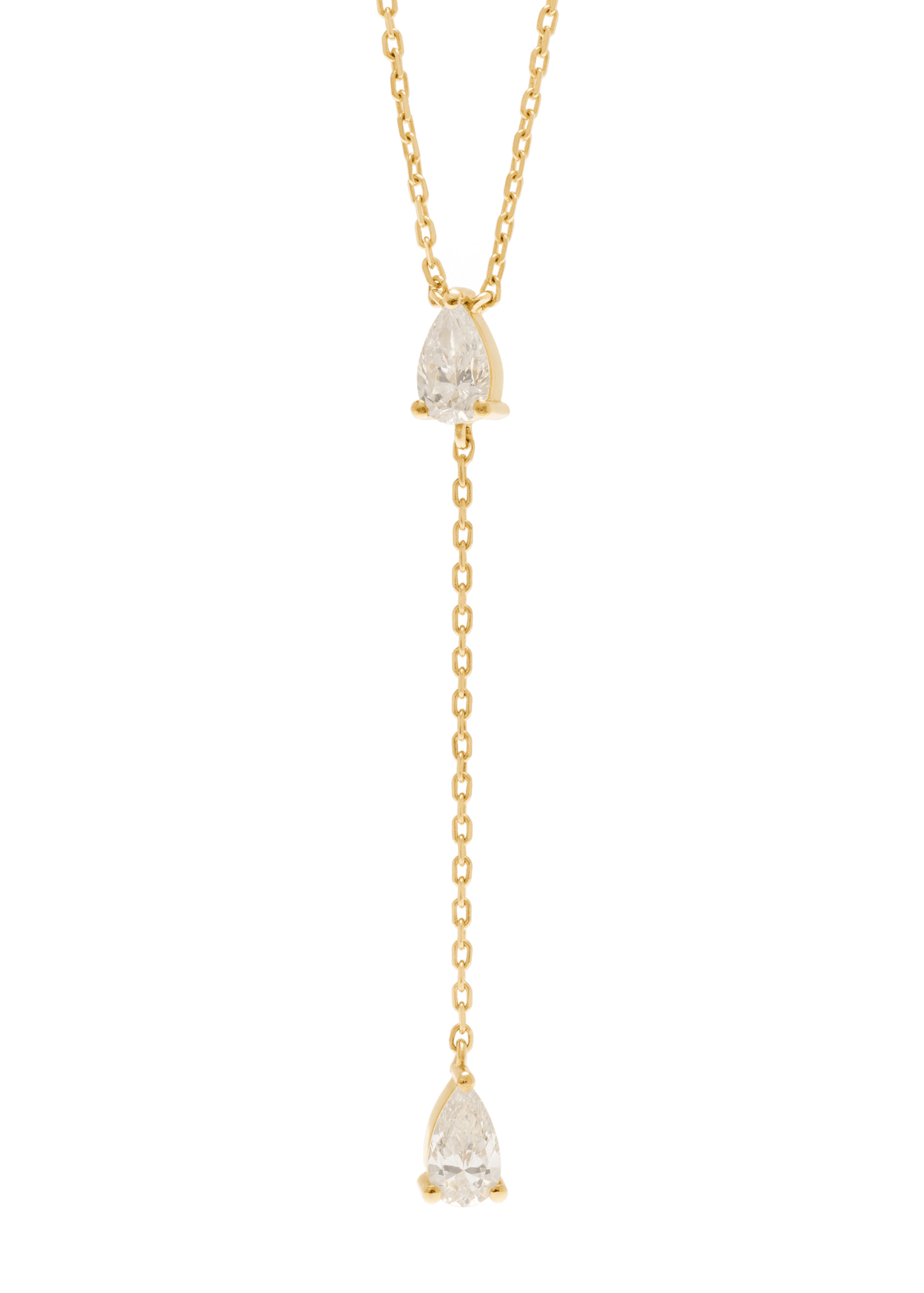 collar de 18k con dos diamantes enlazados Collares