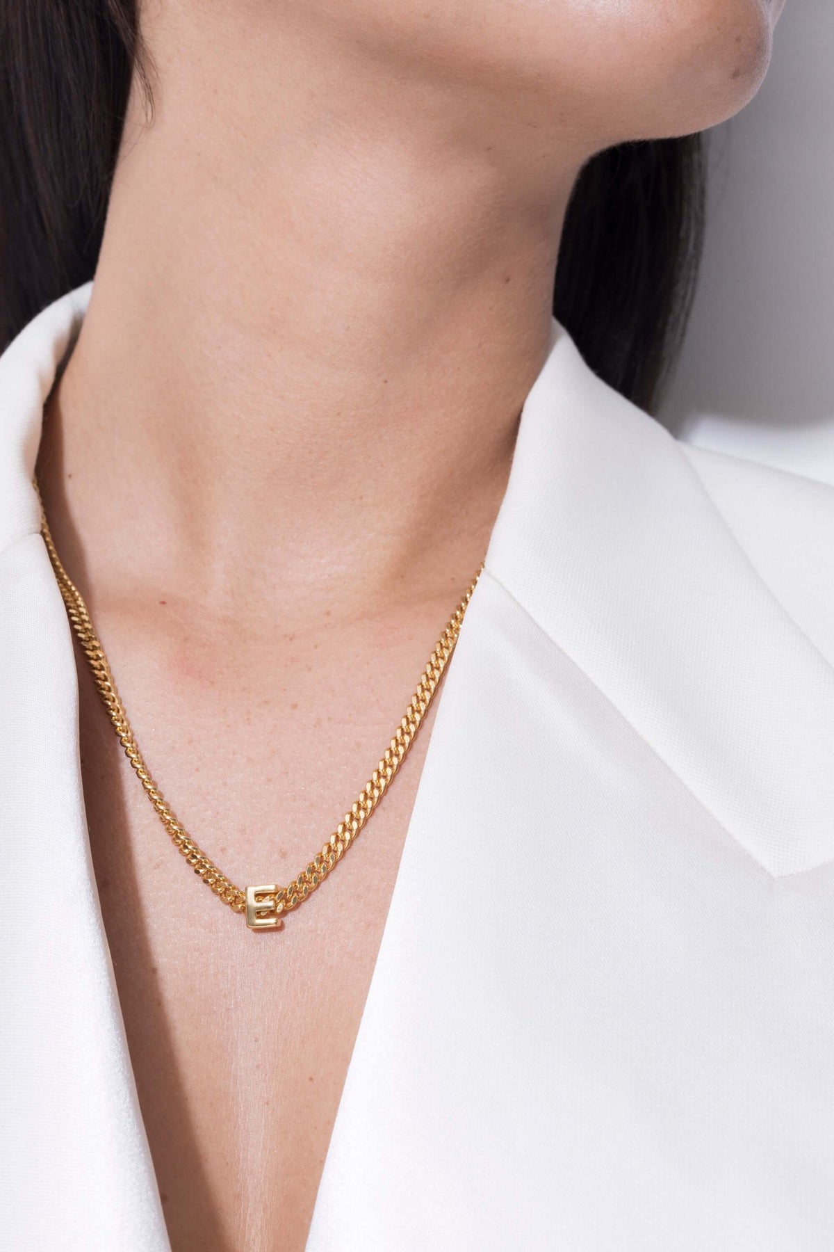 alphabet necklace with pendant E Necklaces