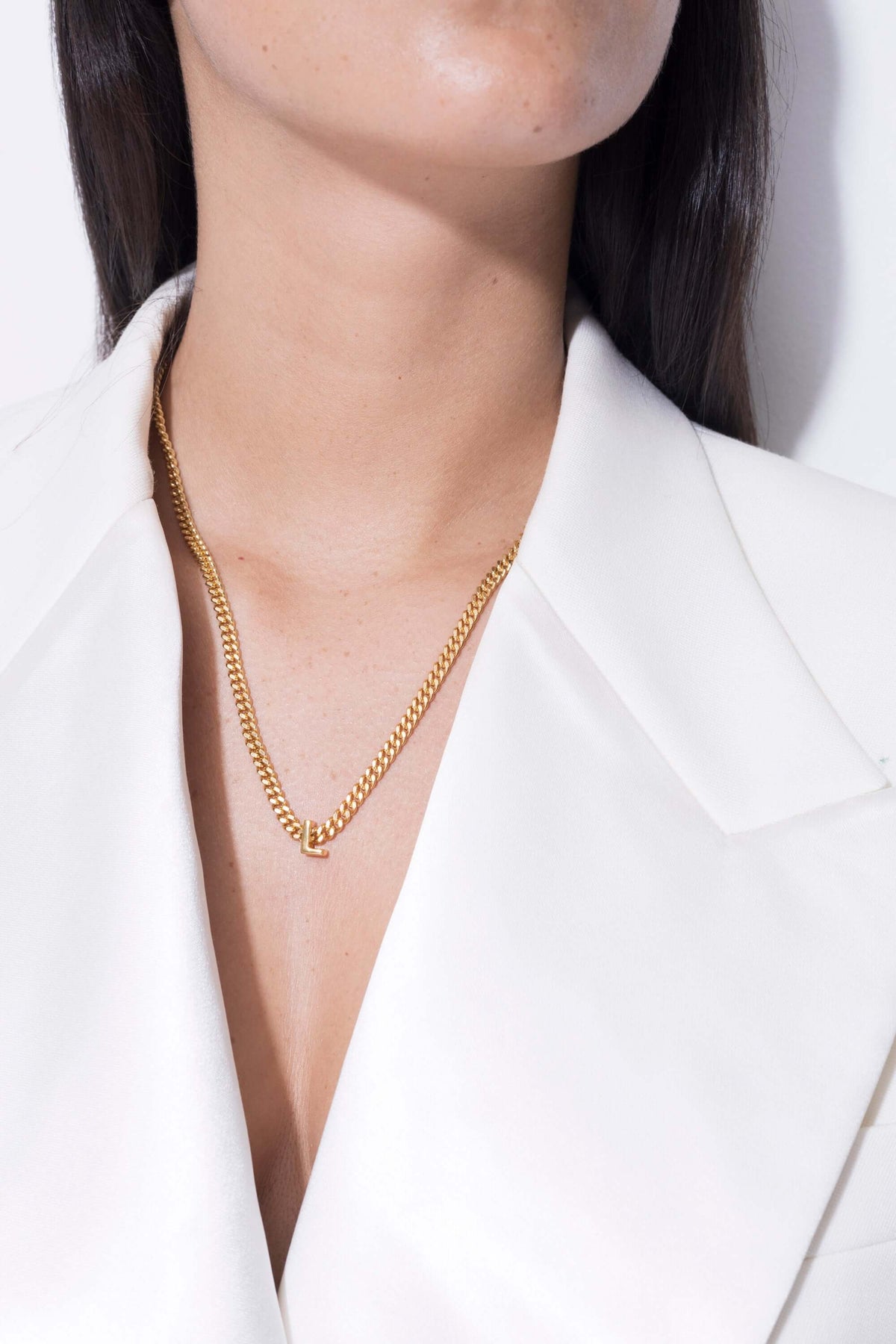 collar con colgante de alfabeto L Collares