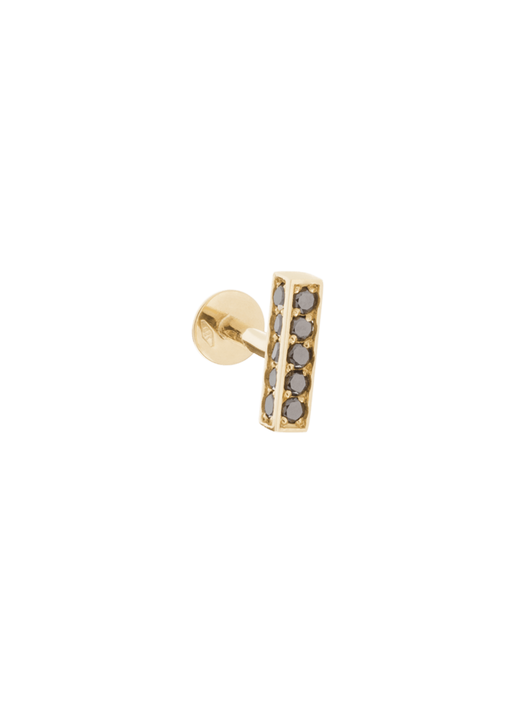 pendientes belli stud con diamante negro de 18k