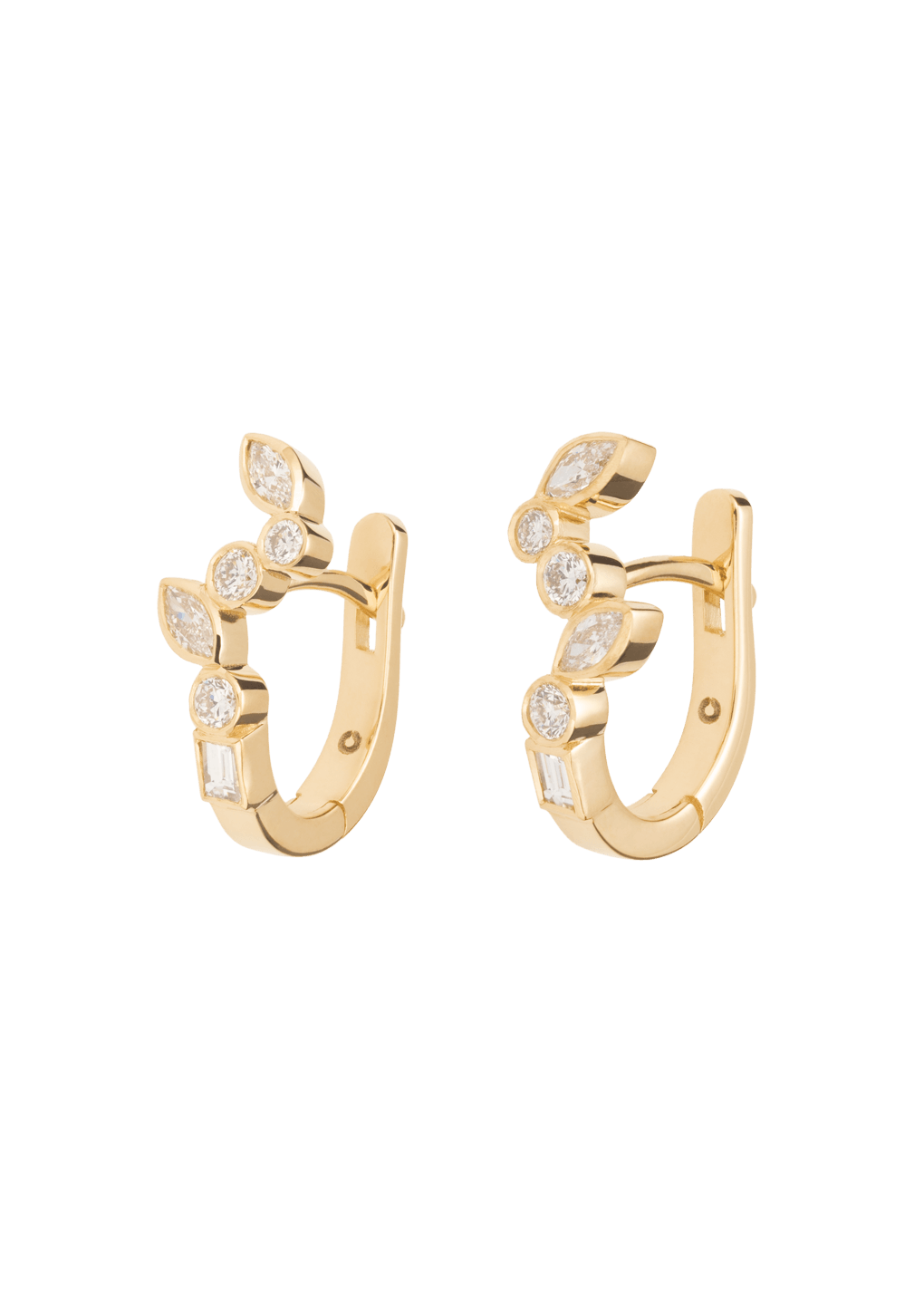 pendientes huggies de diamantes danzantes 18k
