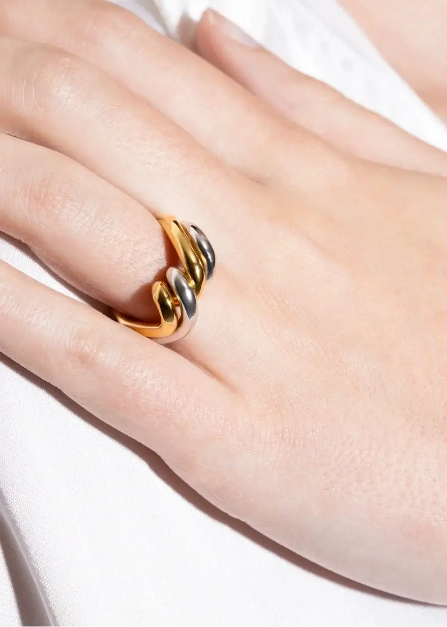 anillo doble bicolor Anillos