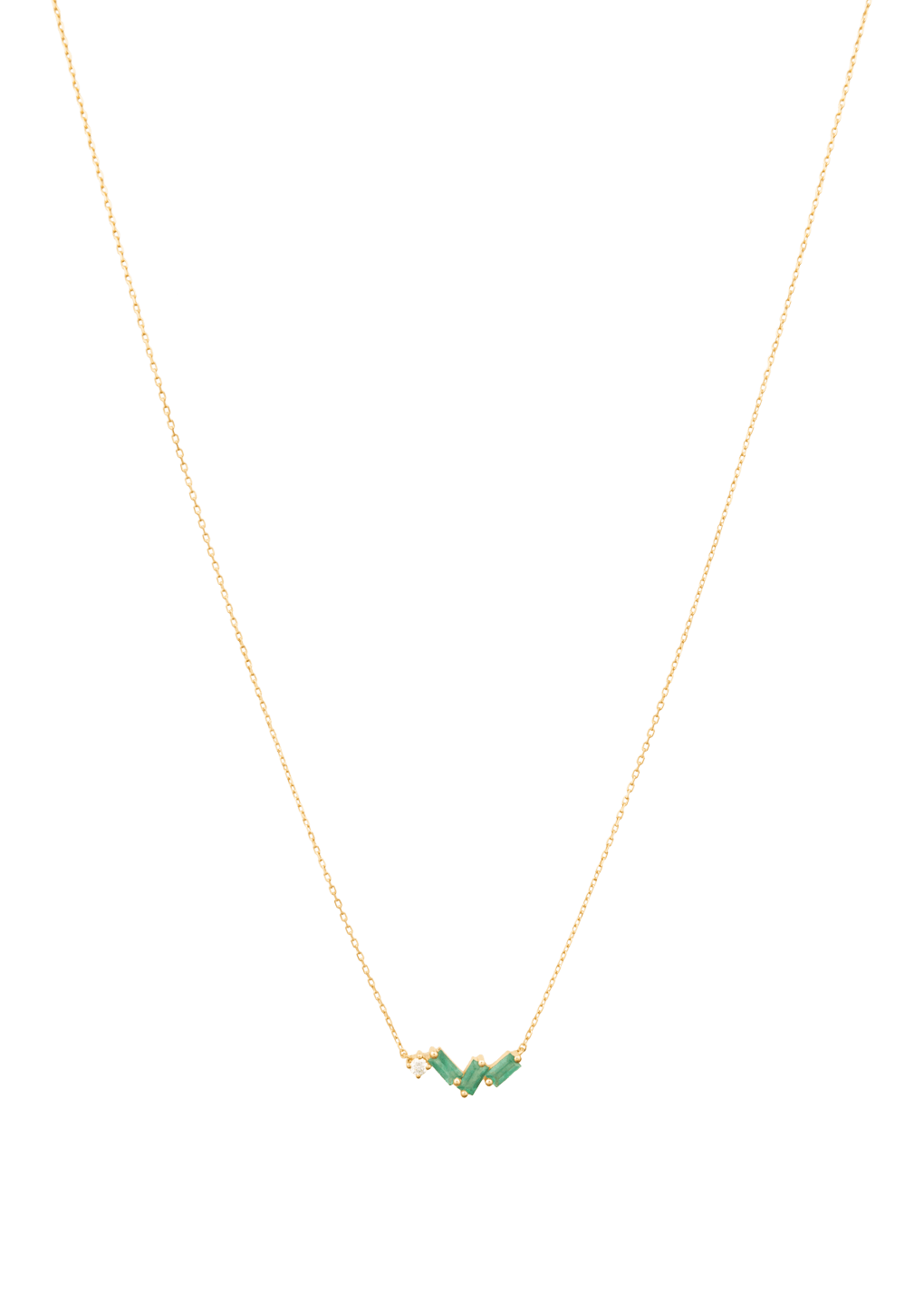 collar de esmeralda y diamante de 18k Collares