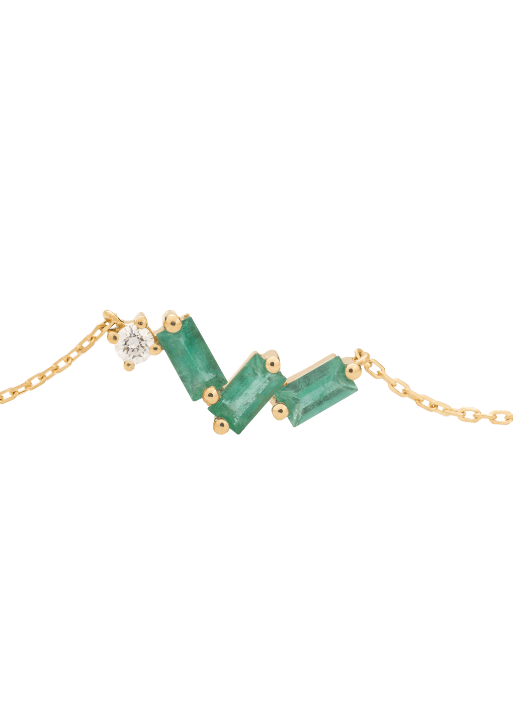 collar de esmeralda y diamante de 18k Collares