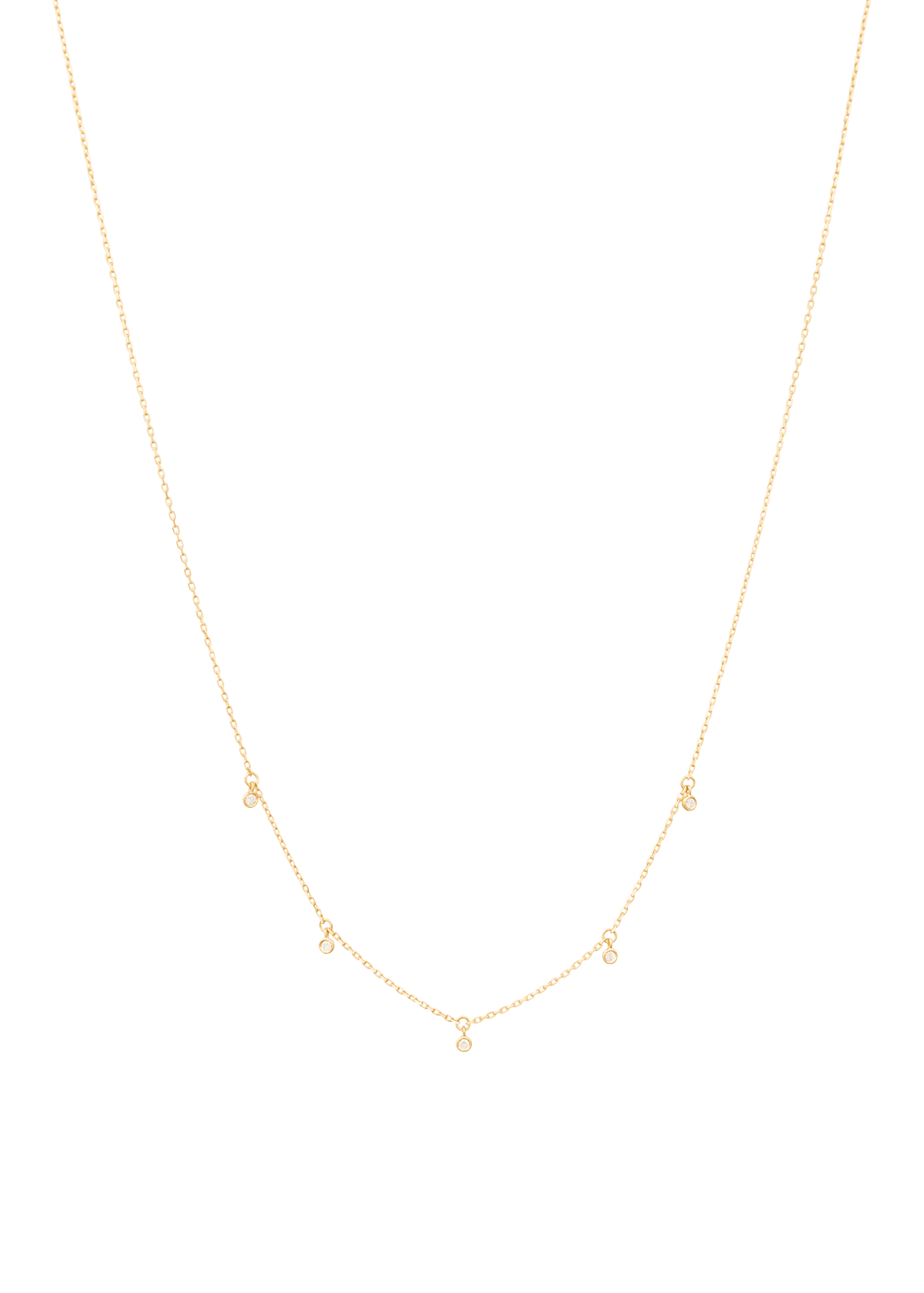 collar de cinco diamantes de la suerte en 18k Collares