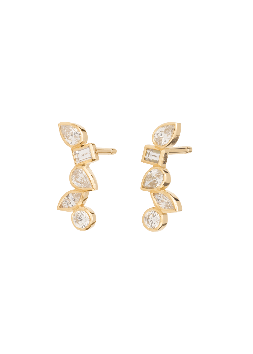 pendientes diamond floating 18k