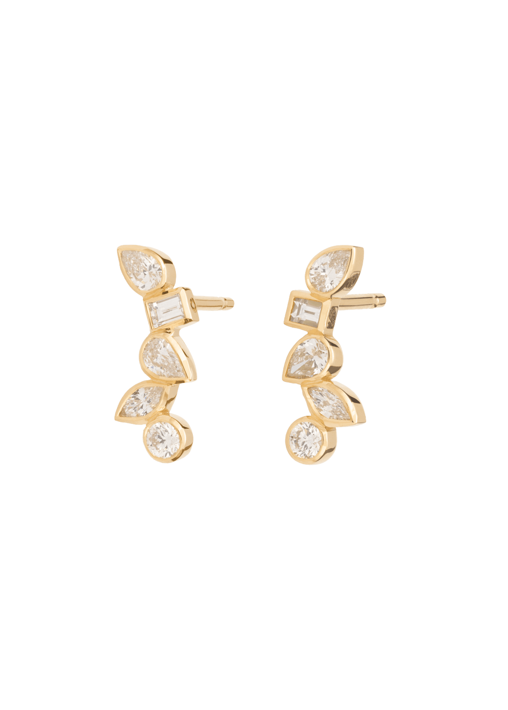 pendientes flotantes de diamante 18k Pendientes
