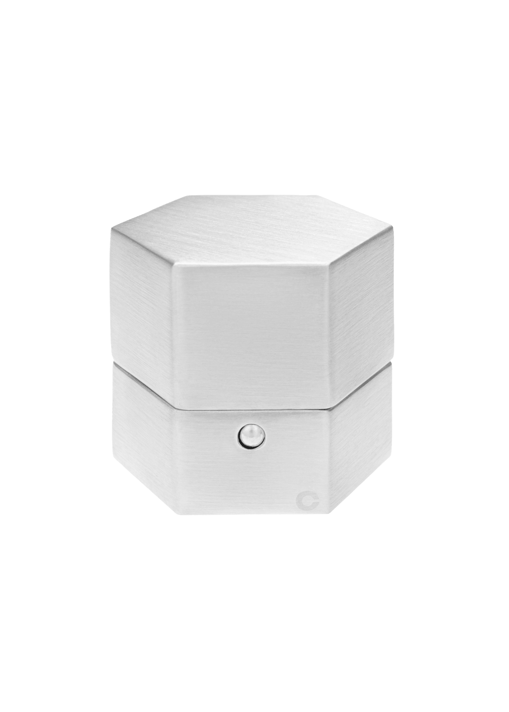 los objetos de caja hexagonales de plata de ley