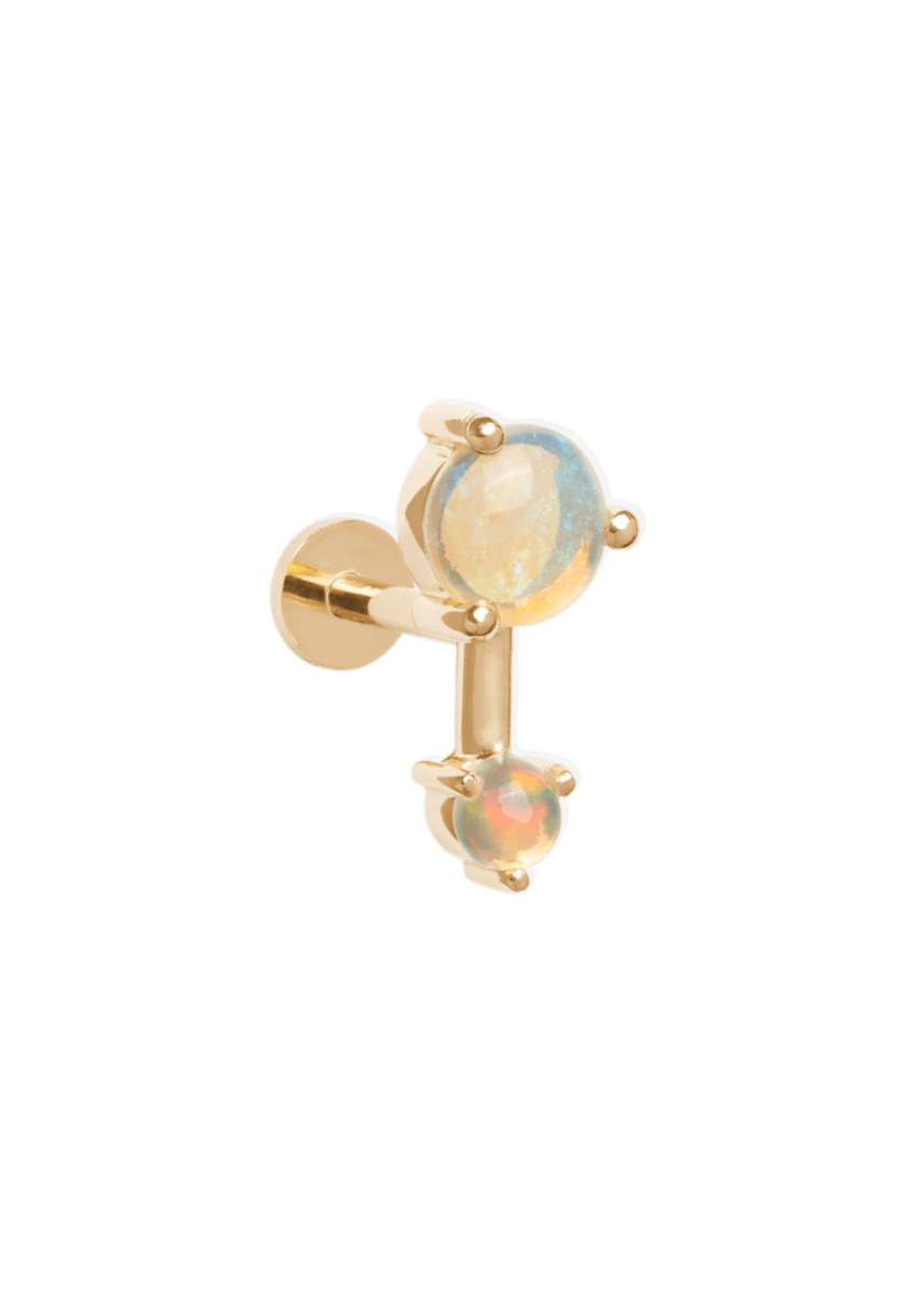 Pendientes de piercing Lena Stud Opala 18k