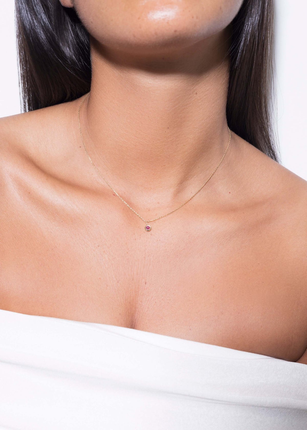 collar de muestra 18k rubí Collares