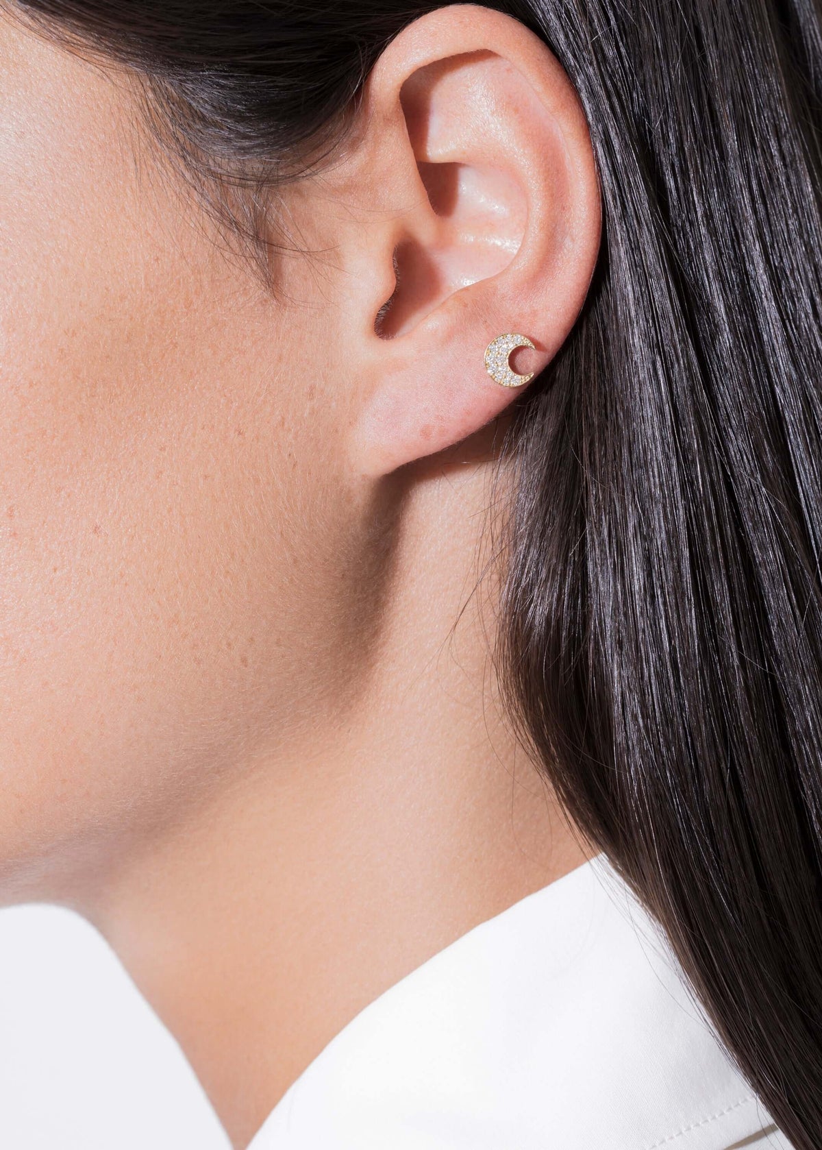 pendientes de diamante mush stud de 18k