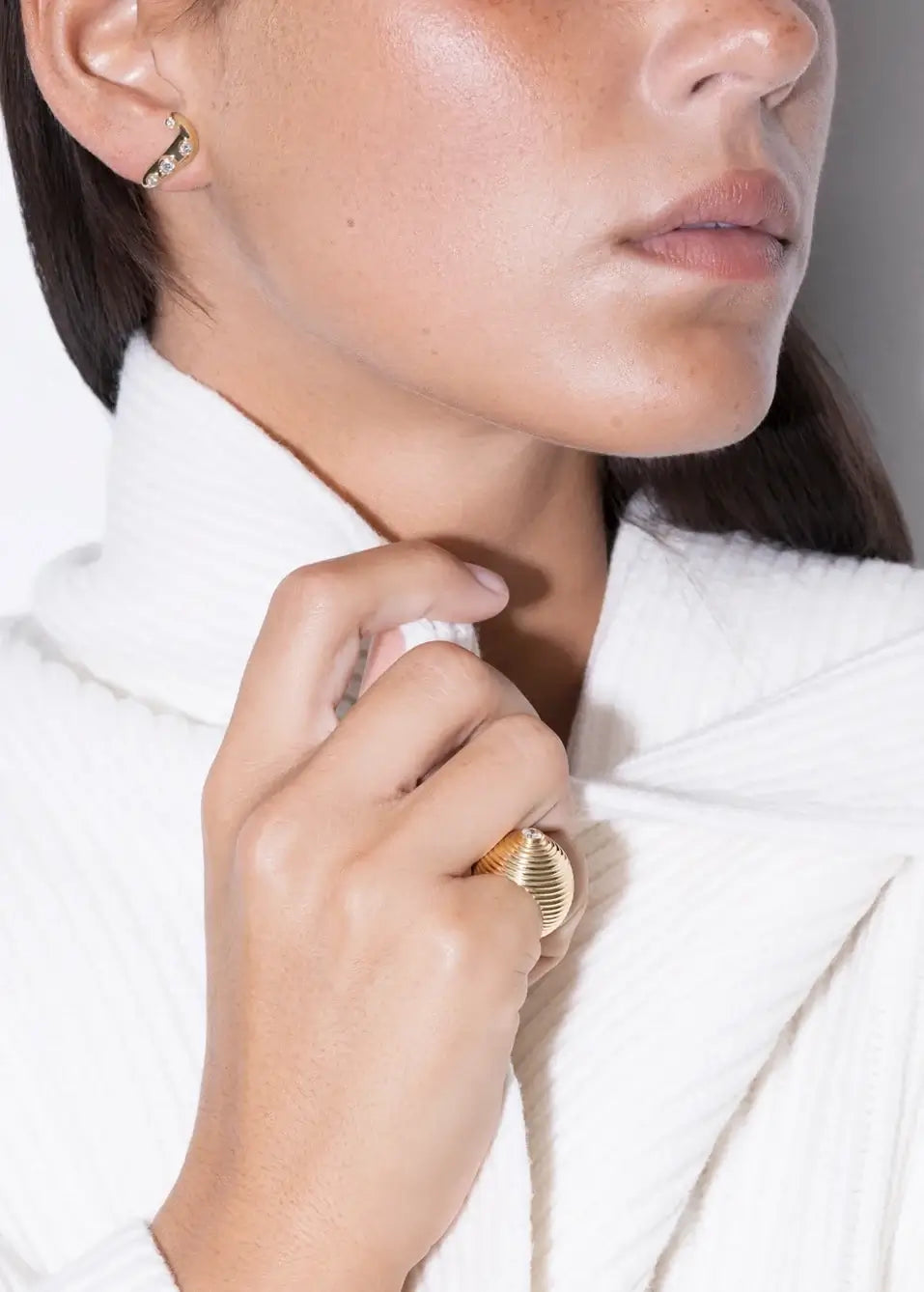 anillo de diamantes de 18k para el dedo meñique Anillos