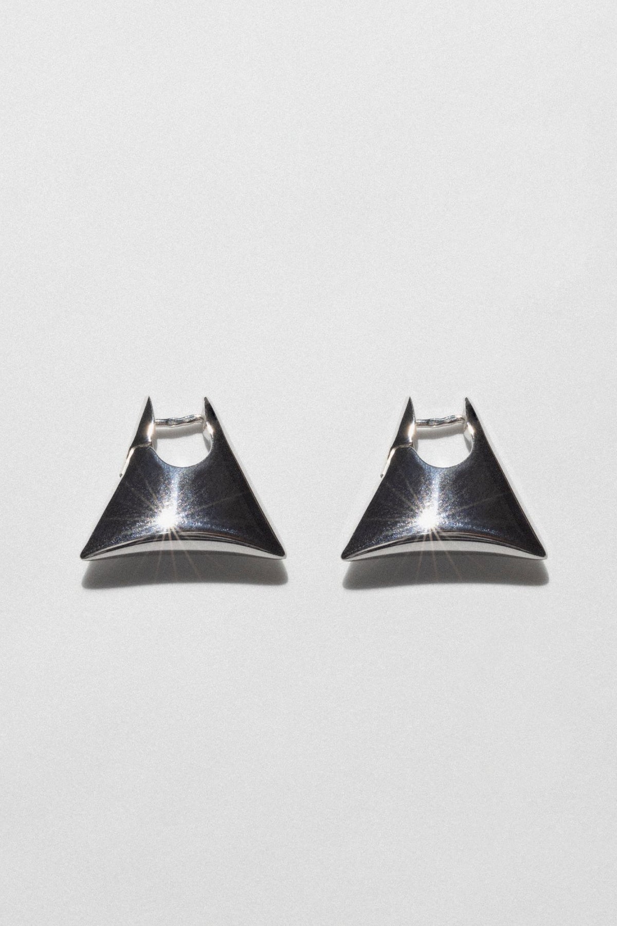 Stylish silver triangle earrings, perfect unique gifts for her.