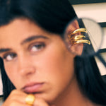 model wearing charli earcuff in gold