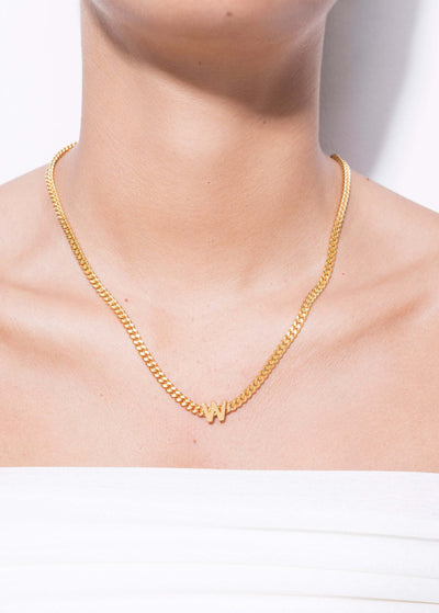 alphabet necklace with pendant W Necklaces