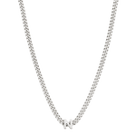 alphabet necklace with pendant N in silver
