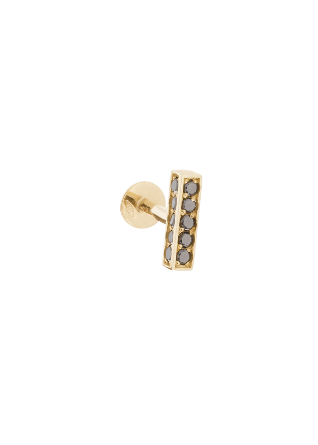 pendiente de botón belli diamante negro 18k