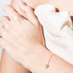 model wearing chris bracelet 18k diamond