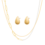 set margo choker, magdalene choker two tone and constantin earrings in gold