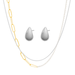 set margo choker, magdalene choker two tone and constantin earrings in silver