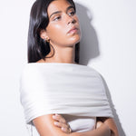 model wearing francis earrings