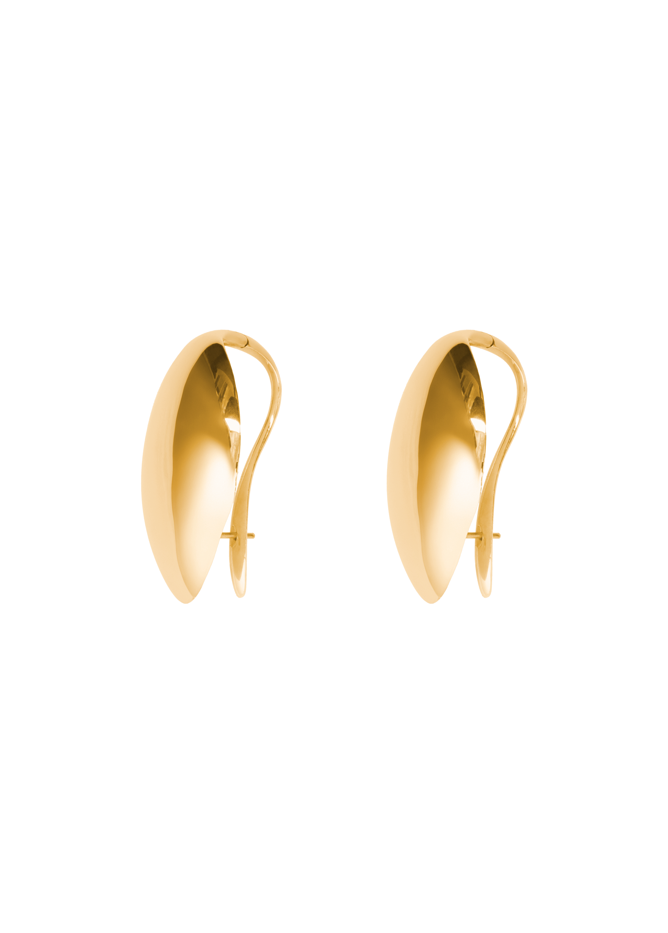 side view of gilberte earrings in gold