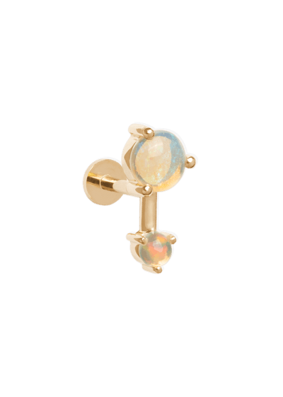 Pendientes de piercing Lena Stud Opala 18k