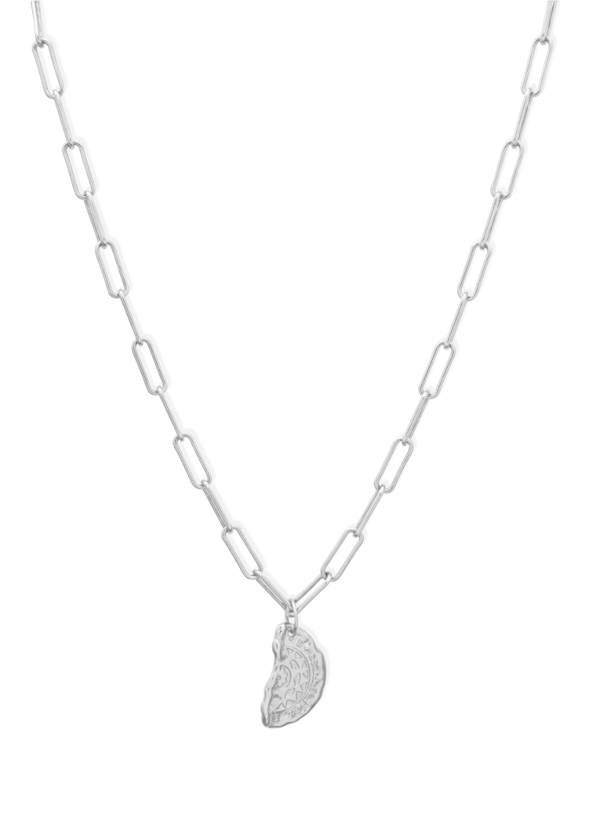 maria deconstructed necklace in silver