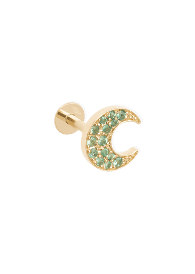 pendientes de esmeralda con tachuela mush de 18k