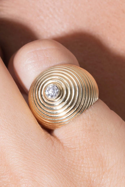 anillo de diamantes de 18k para el dedo meñique Anillos