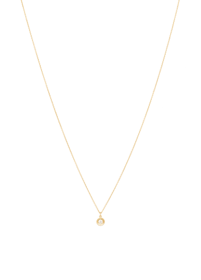 collar redondo con bisel de diamantes de 18k Collares