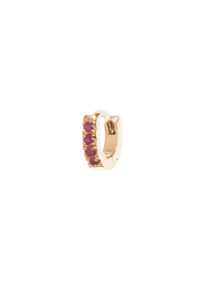 pendientes de aro de 5 mm con rubí de 18k salt