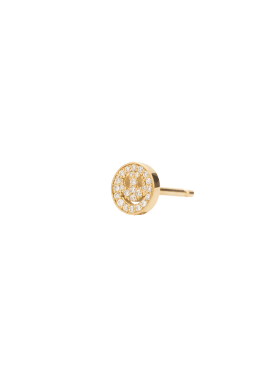 pendiente sonriente de diamante de 18k Pendientes