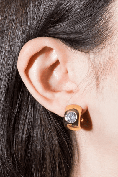 pendientes aros pequeños halo violeta