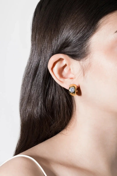 pendientes aros pequeños halo violeta